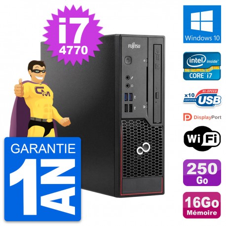 Mini PC Fujitsu Esprimo C720 SFF i7-4770 RAM 16Go Disque 250Go Windows 10 Wifi