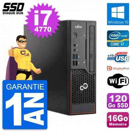 Mini PC Fujitsu Esprimo C720 SFF i7-4770 RAM 16Go SSD 120Go Windows 10 Wifi