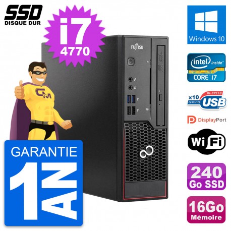 Mini PC Fujitsu Esprimo C720 SFF i7-4770 RAM 16Go SSD 240Go Windows 10 Wifi