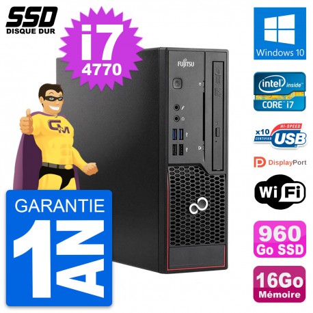 Mini PC Fujitsu Esprimo C720 SFF i7-4770 RAM 16Go SSD 960Go Windows 10 Wifi