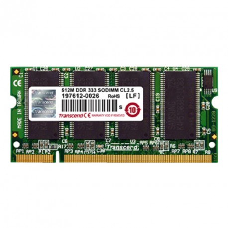 512Mo RAM PC Portable SODIMM Transcend TS64MSD64V3F DDR1 PC-2700 333MHz