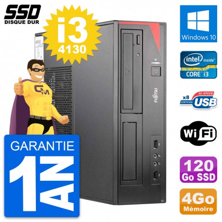 PC Fujitsu Esprimo E520 E85+ DT Intel i3-4130 RAM 4Go SSD 120Go Windows 10 Wifi
