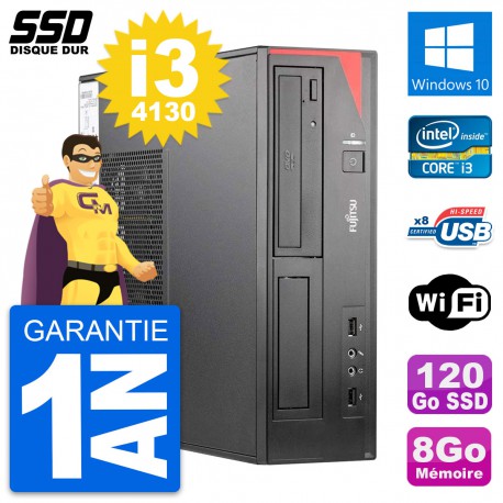 PC Fujitsu Esprimo E520 E85+ DT Intel i3-4130 RAM 8Go SSD 120Go Windows 10 Wifi