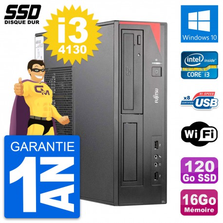PC Fujitsu Esprimo E520 E85+ DT Intel i3-4130 RAM 16Go SSD 120Go Windows 10 Wifi