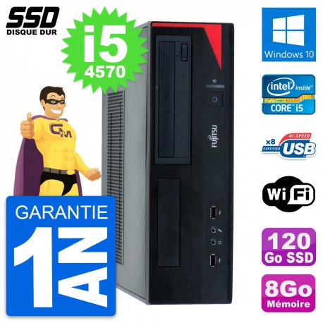 PC Fujitsu Esprimo E520 E85+ DT Intel i5-4570 RAM 8Go SSD 120Go Windows 10 Wifi