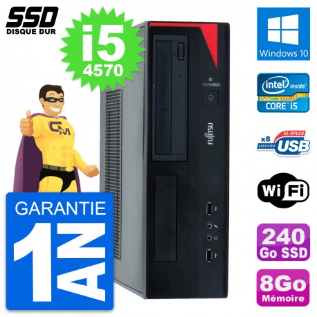 PC Fujitsu Esprimo E520 E85+ DT Intel i5-4570 RAM 8Go SSD 240Go Windows 10 Wifi