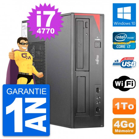 PC Fujitsu Esprimo E520 DT Intel i7-4770 RAM 4Go Disque Dur 1To Windows 10 Wifi
