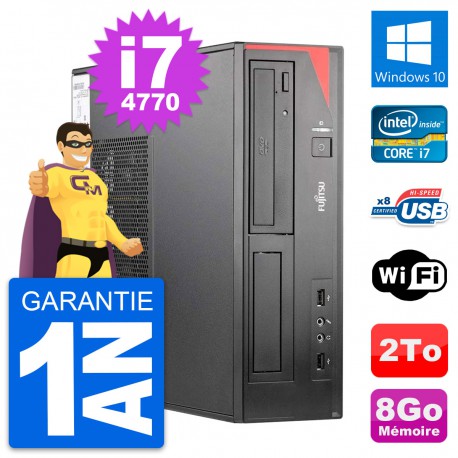 PC Fujitsu Esprimo E520 DT Intel i7-4770 RAM 8Go Disque Dur 2To Windows 10 Wifi