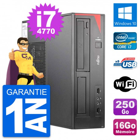 PC Fujitsu Esprimo E520 DT Intel i7-4770 RAM 16Go Disque 250Go Windows 10 Wifi