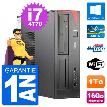 PC Fujitsu Esprimo E520 DT Intel i7-4770 RAM 16Go Disque Dur 1To Windows 10 Wifi