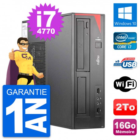 PC Fujitsu Esprimo E520 DT Intel i7-4770 RAM 16Go Disque Dur 2To Windows 10 Wifi
