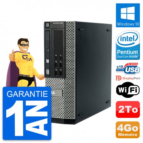 PC Dell OptiPlex 990 SFF Intel G840 RAM 4Go Disque Dur 2To Windows 10 Wifi