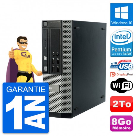 PC Dell OptiPlex 990 SFF Intel G840 RAM 8Go Disque Dur 2To Windows 10 Wifi
