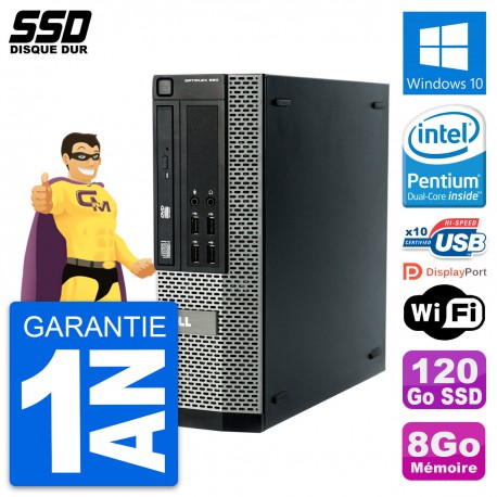 PC Dell OptiPlex 990 SFF Intel Pentium G840 RAM 8Go SSD 120Go Windows 10 Wifi