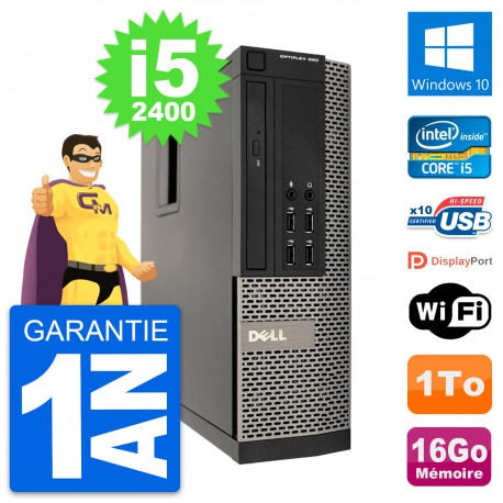 PC Dell OptiPlex 990 SFF Intel i5-2400 RAM 16Go Disque Dur 1To Windows 10 Wifi