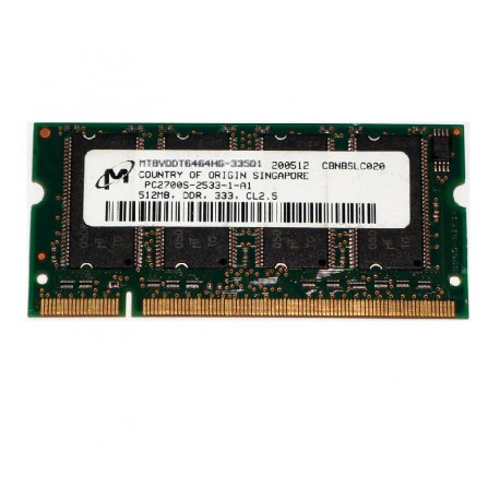 512Mo RAM PC Portable SODIMM Micron Tech MT8VDDT6464HG-335D1 DDR1 PC-2700 333MHz