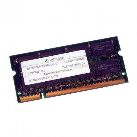 512Mo RAM PC Portable SODIMM Infineon HYS64D64020GBDL-6-C DDR1 PC-2700 333MHz