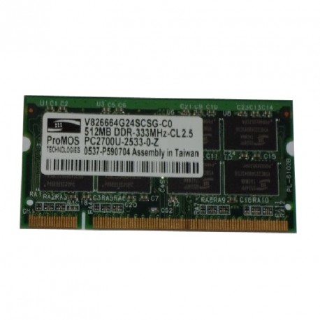512Mo RAM PC Portable SODIMM ProMOS V826664G24SCSG-C0 DDR1 PC-2700 333MHz