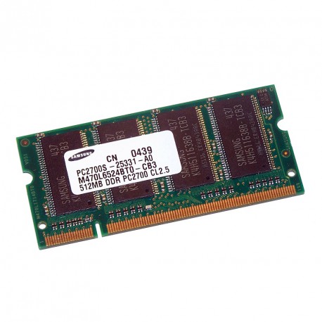 512Mo RAM PC Portable SODIMM Samsung M470L6524BT0-CB3 DDR1 PC-2700 333MHz