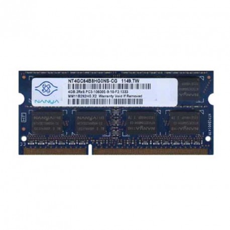 4Go RAM PC Portable SODIMM Nanya NT4GC64B8HG0NS-CG DDR3 PC3-10600S 2Rx8 1333MHz