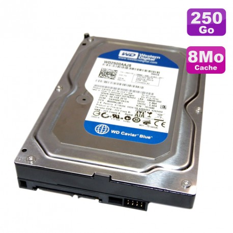 Disque Dur 250Go SATA 3.5" Western Digital Caviar Blue WD2500AAJS-60M0A1 7200 8Mo