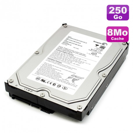 Disque Dur 250Go SATA 3.5" Seagate Barracuda 7200.10 ST3250820AS 7200RPM 8Mo