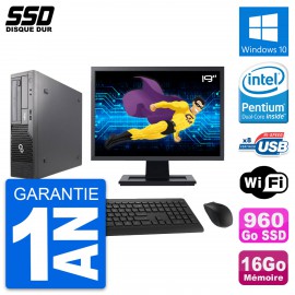 PC Fujitsu E500 E85+ DT Ecran 19" Intel G630 RAM 16Go SSD 960Go Windows 10 Wifi