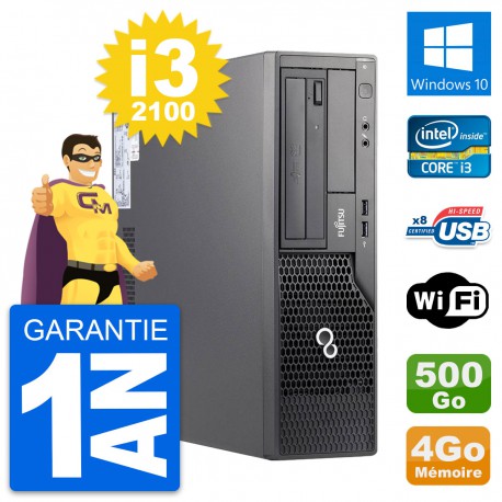 PC Fujitsu Esprimo E500 DT Intel i3-2100 RAM 4Go Disque 500Go Windows 10 Wifi