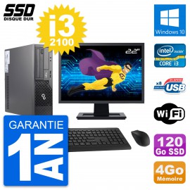 PC Fujitsu E500 E85+ DT Ecran 22" i3-2100 RAM 4Go SSD 120Go Windows 10 Wifi