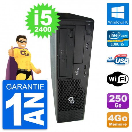 PC Fujitsu Esprimo E500 DT Intel i5-2400 RAM 4Go Disque 250Go Windows 10 Wifi
