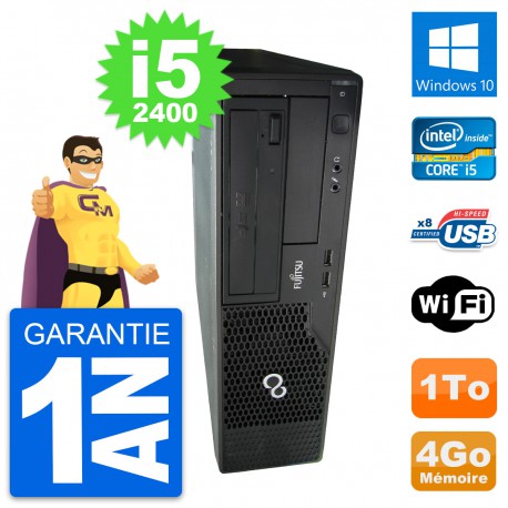 PC Fujitsu Esprimo E500 DT Intel i5-2400 RAM 4Go Disque Dur 1To Windows 10 Wifi