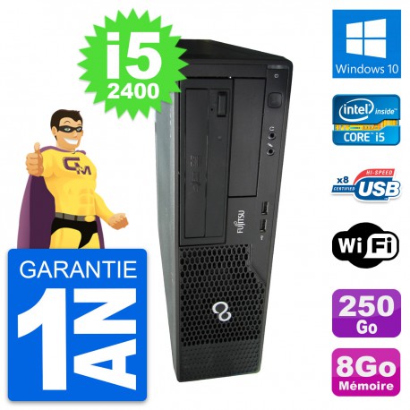 PC Fujitsu Esprimo E500 DT Intel i5-2400 RAM 8Go Disque 250Go Windows 10 Wifi