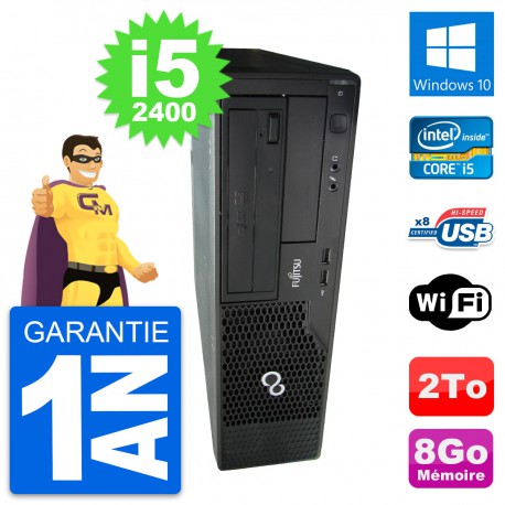PC Fujitsu Esprimo E500 DT Intel i5-2400 RAM 8Go Disque Dur 2To Windows 10 Wifi