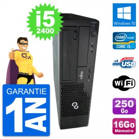 PC Fujitsu Esprimo E500 DT Intel i5-2400 RAM 16Go Disque 250Go Windows 10 Wifi