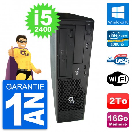 PC Fujitsu Esprimo E500 DT Intel i5-2400 RAM 16Go Disque Dur 2To Windows 10 Wifi