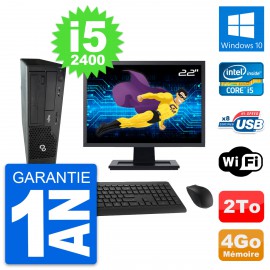 PC Fujitsu E500 DT Ecran 22" Intel i5-2400 RAM 4Go Disque 2To Windows 10 Wifi