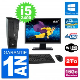 PC Fujitsu E500 DT Ecran 22" Intel i5-2400 RAM 16Go Disque 2To Windows 10 Wifi