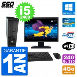 PC Fujitsu E500 E85+ DT Ecran 27" i5-2400 RAM 4Go SSD 240Go Windows 10 Wifi
