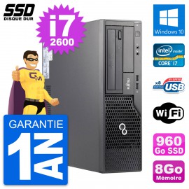 PC Fujitsu Esprimo E500 E85+ DT Intel i7-2600 RAM 8Go SSD 960Go Windows 10 Wifi