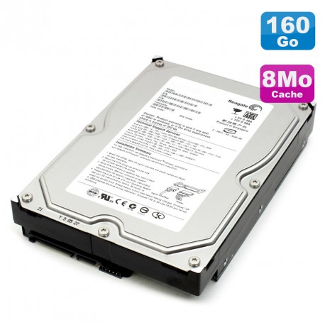 Disque Dur 160Go 3.5" SATA III Seagate Barracuda ST3160316AS 7200.12 8Mo 6Gb/s