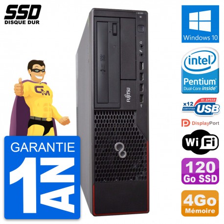PC Fujitsu Esprimo E700 E90+ DT Intel G630 RAM 4Go SSD 120Go Windows 10 Wifi