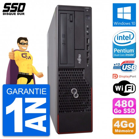 PC Fujitsu Esprimo E700 E90+ DT Intel G630 RAM 4Go SSD 480Go Windows 10 Wifi