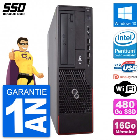 PC Fujitsu Esprimo E700 E90+ DT Intel G630 RAM 16Go SSD 480Go Windows 10 Wifi