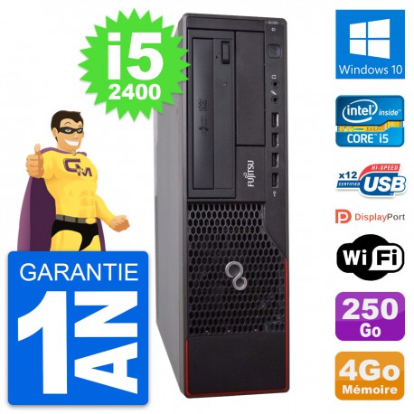 PC Fujitsu Esprimo E700 DT Intel i5-2400 RAM 4Go Disque 250Go Windows 10 Wifi