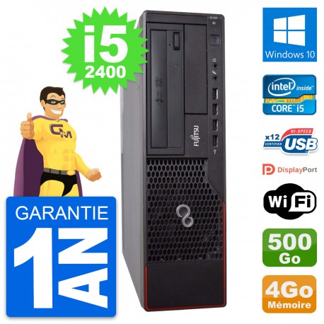 PC Fujitsu Esprimo E700 DT Intel i5-2400 RAM 4Go Disque 500Go Windows 10 Wifi