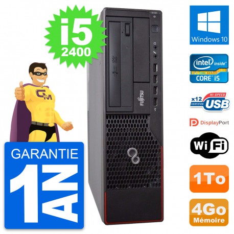 PC Fujitsu Esprimo E700 DT Intel i5-2400 RAM 4Go Disque Dur 1To Windows 10 Wifi