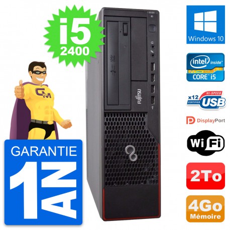 PC Fujitsu Esprimo E700 DT Intel i5-2400 RAM 4Go Disque Dur 2To Windows 10 Wifi