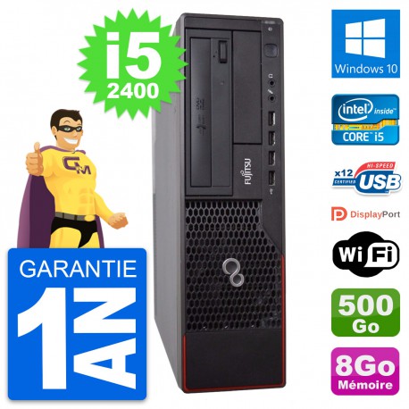PC Fujitsu Esprimo E700 DT Intel i5-2400 RAM 8Go Disque 500Go Windows 10 Wifi