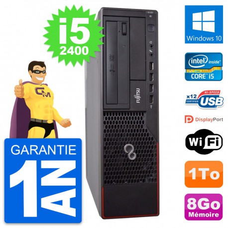 PC Fujitsu Esprimo E700 DT Intel i5-2400 RAM 8Go Disque Dur 1To Windows 10 Wifi