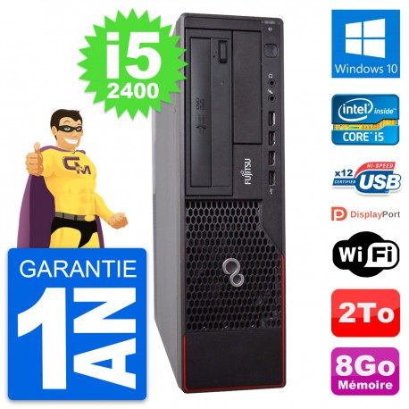 PC Fujitsu Esprimo E700 DT Intel i5-2400 RAM 8Go Disque Dur 2To Windows 10 Wifi